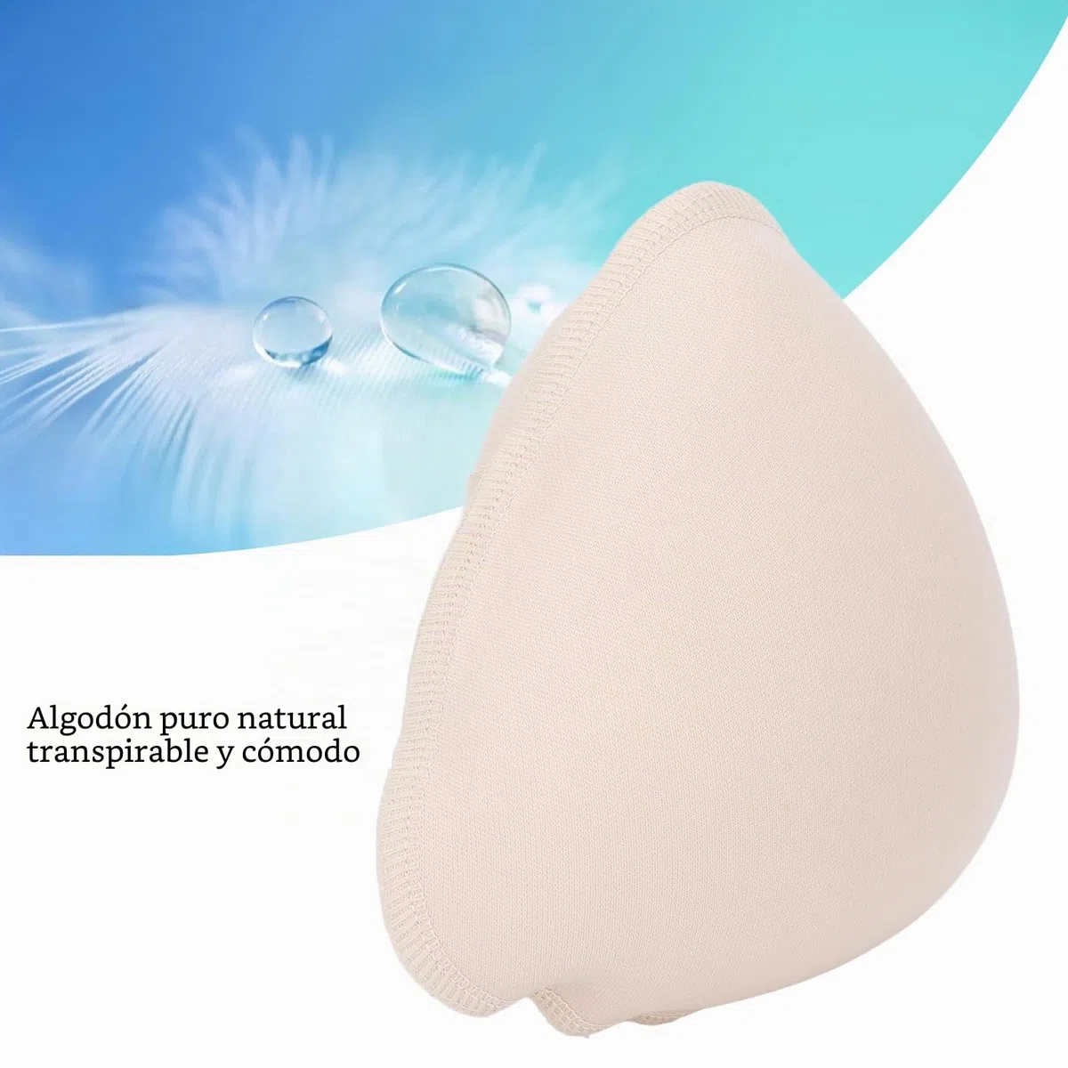 Prótesis de mama de espuma, sin presión, insertos de sujetador de espuma transpirable para cirugía de cáncer de mama femenina en mastectomías femeninas (L)