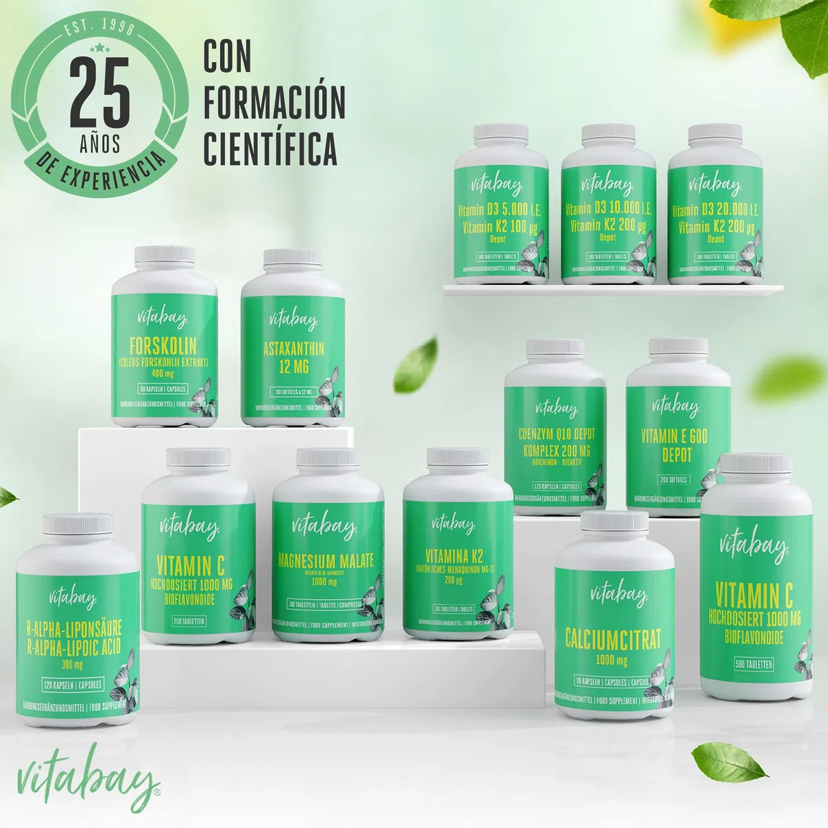 Vitabay Lecitina 1200 mg - 120 cápsulas blandas veganas - fosfatidilcolina de soja con vitamina E - sin gluten ni lactosa - sin OGM - analizado en laboratorio en Alemania - 4 meses