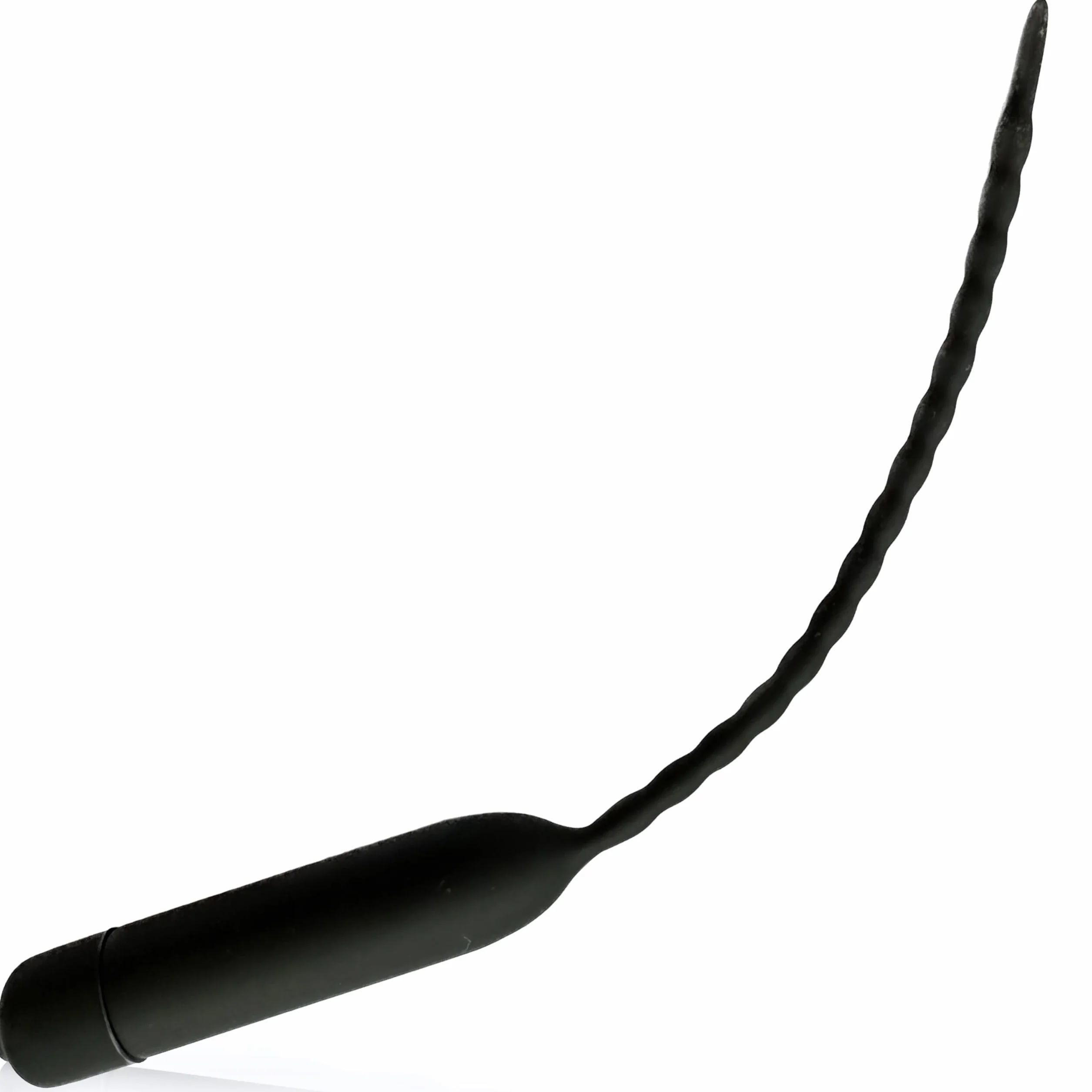 Vibrador uretral masculino 26 cm Ø0,7 cm Sonda uretral eléctrica de silicona negra con vibración Dilatador enchufe pene Sounding Bdsm juguetes sexuales para hombre FOPS N16-66