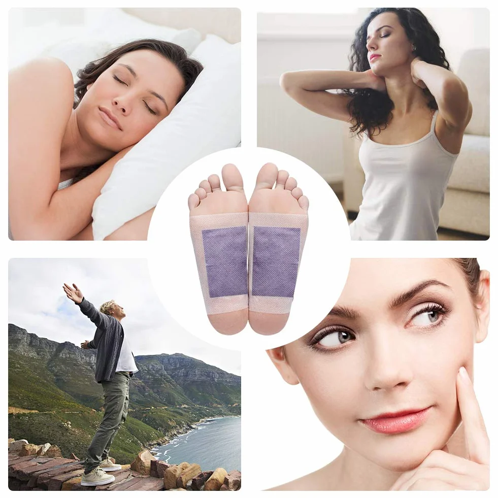Parches Detox para Pies, Cuidado de Lavanda, Alivia la fatiga, mejora el sueño,20 pzs