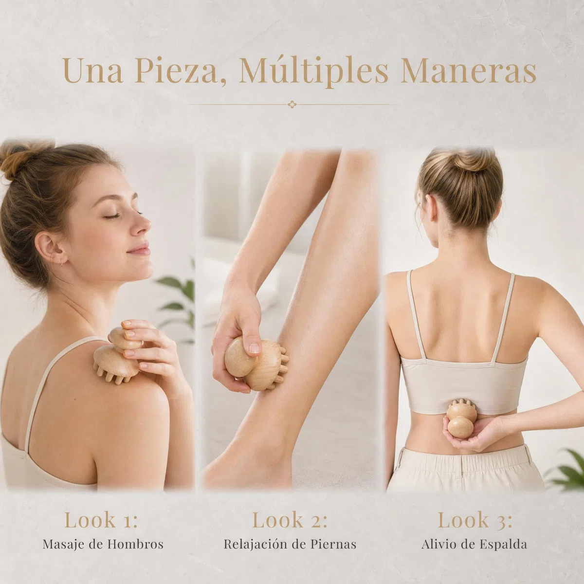 FOMIYES Madera Terapia Seta Masajeador de Madera Seta Herramienta de Terapia de Maderoterapia Cuerpo Completo Masajeador de Gua Sha Herramientas para Mujeres