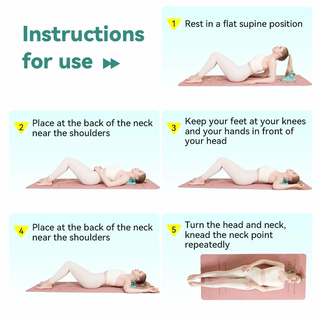 Auauraintt Relajante de Cuello y Hombros, Camilla de Cuello, Corrección de la Postura del Cuello, Tracción Cervical del Hombro del Cuello, para aliviar el Dolor de Cabeza y Dolor de Cuello (Verde)