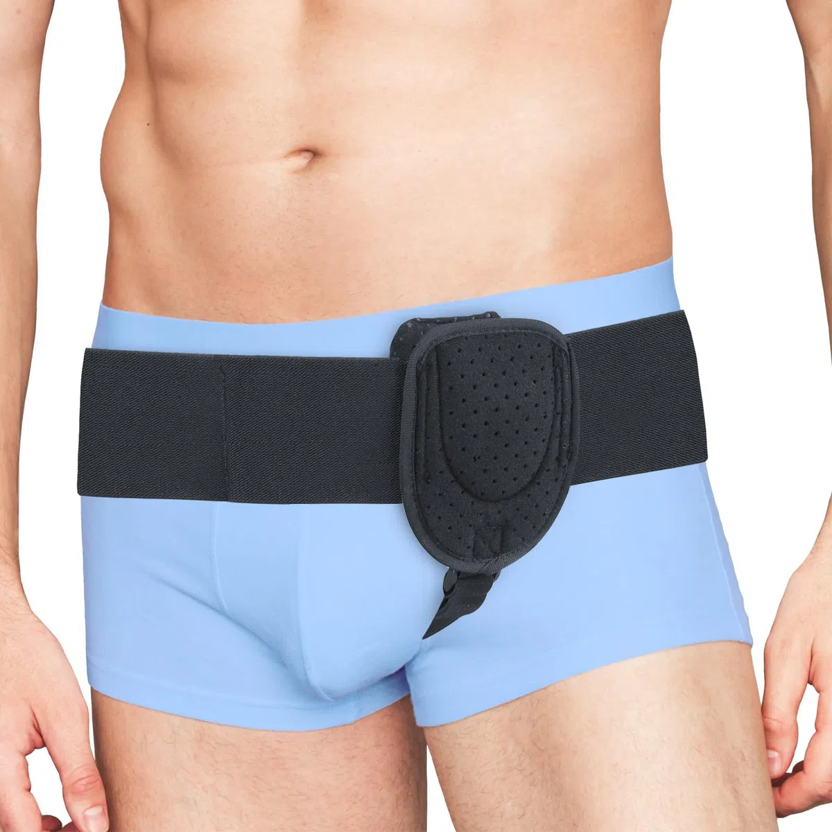 Adamson H2 Cinturón de hernia para hombre - Cinturón ajustable para hernia inguinal lateral - Ajuste universal discreto y soporte cómodo - Compresión ingle con correa de cintura ajustable