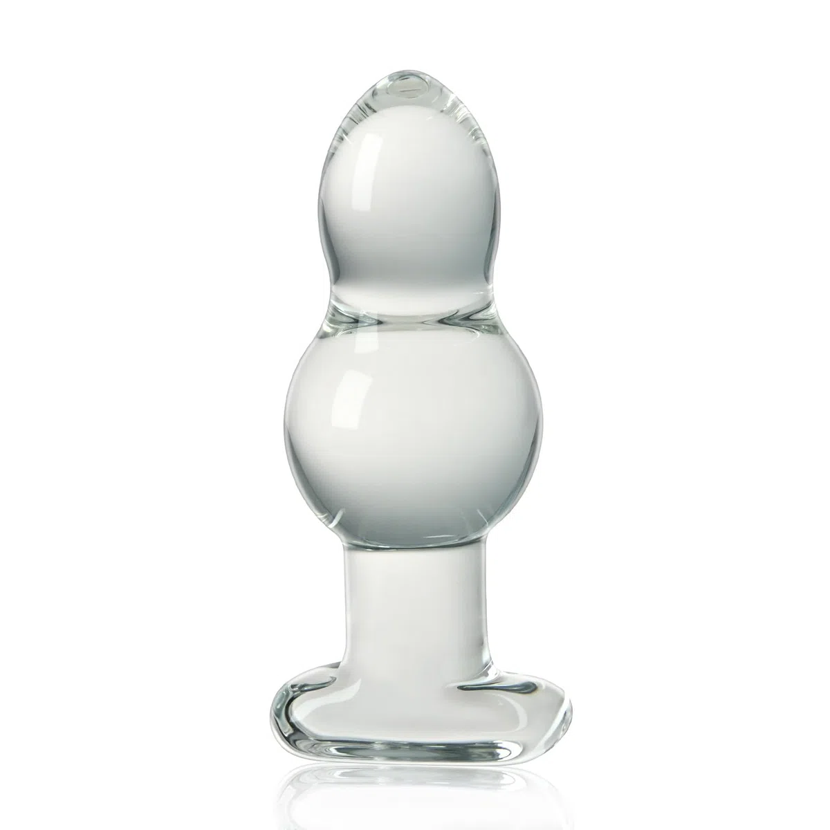 Roluck Plug Anal De Vidrio, Plug De Cristal Con 2 Bolas, Dildo Anal De Vidrio, Entrenador Anal, Bolas Anales, Juguetes Sexuales Para Hombres Y Mujeres, MasturbacióN, Regalo De San ValentíN (M)