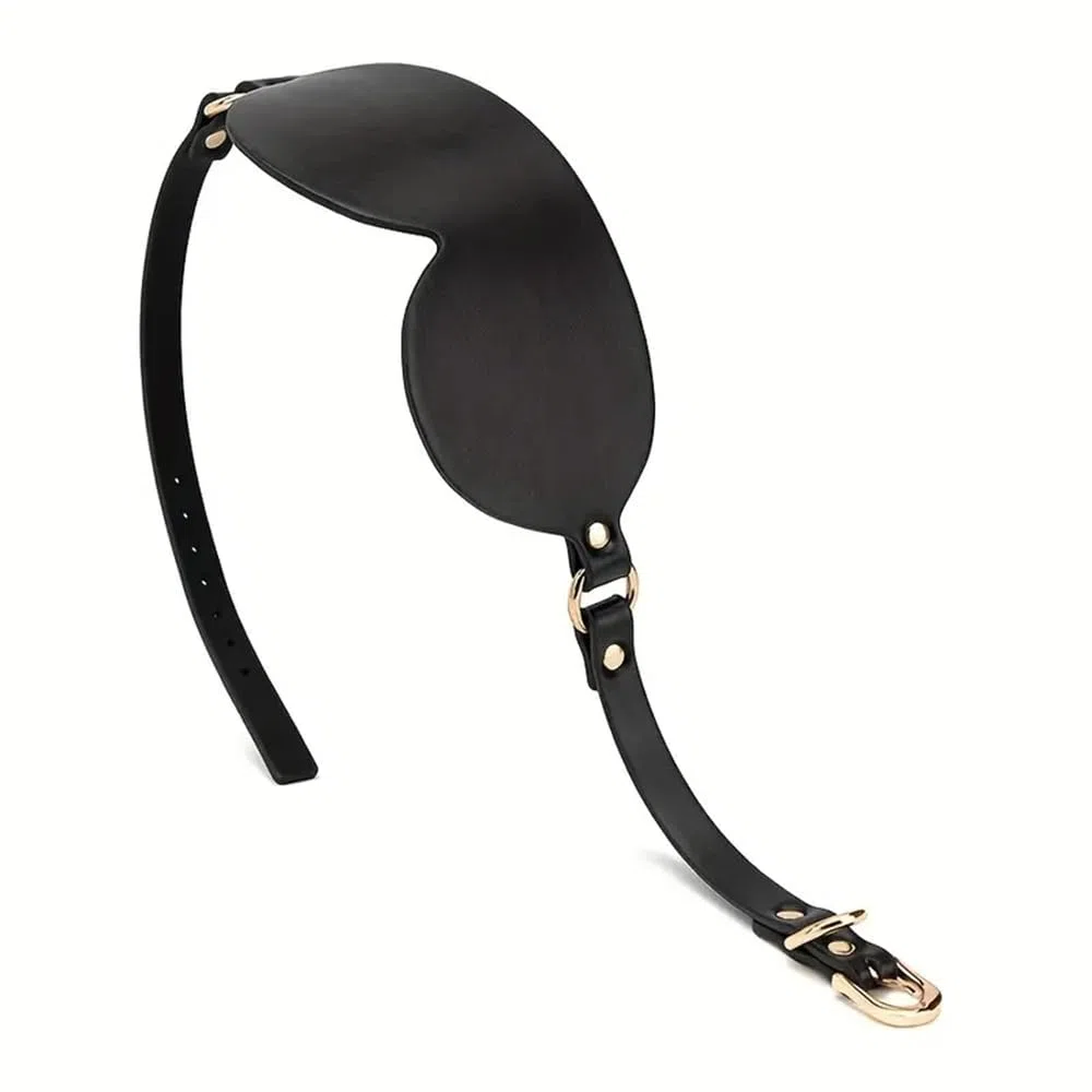 Antifaz con parche de cuero Artificial, antifaz negro ajustable sexy, accesorios para juegos de rol