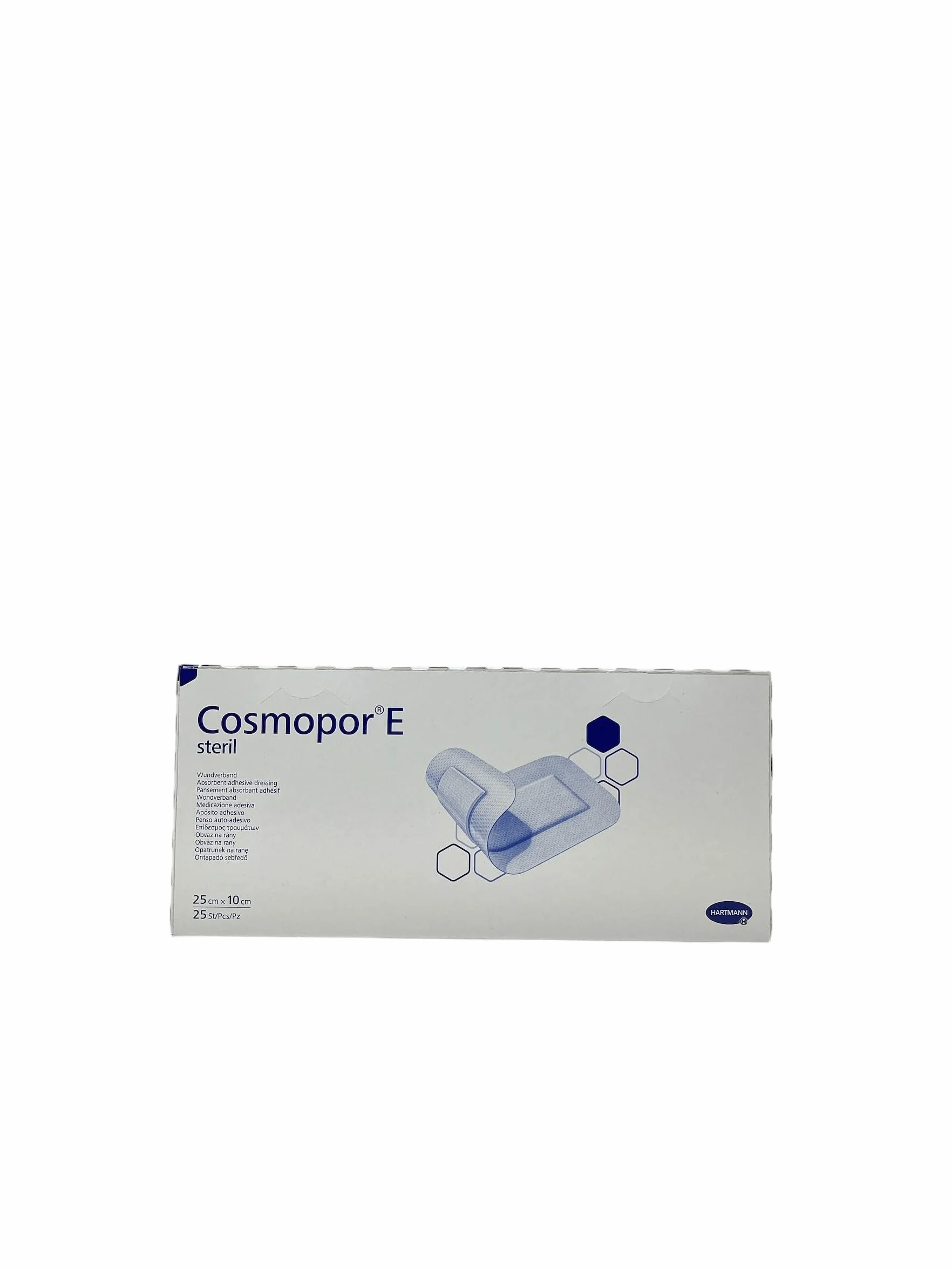Cosmopor E - Apósitos adhesivos estériles (25 x 10 x 25 unidades). Uso médico para quemaduras y cortes