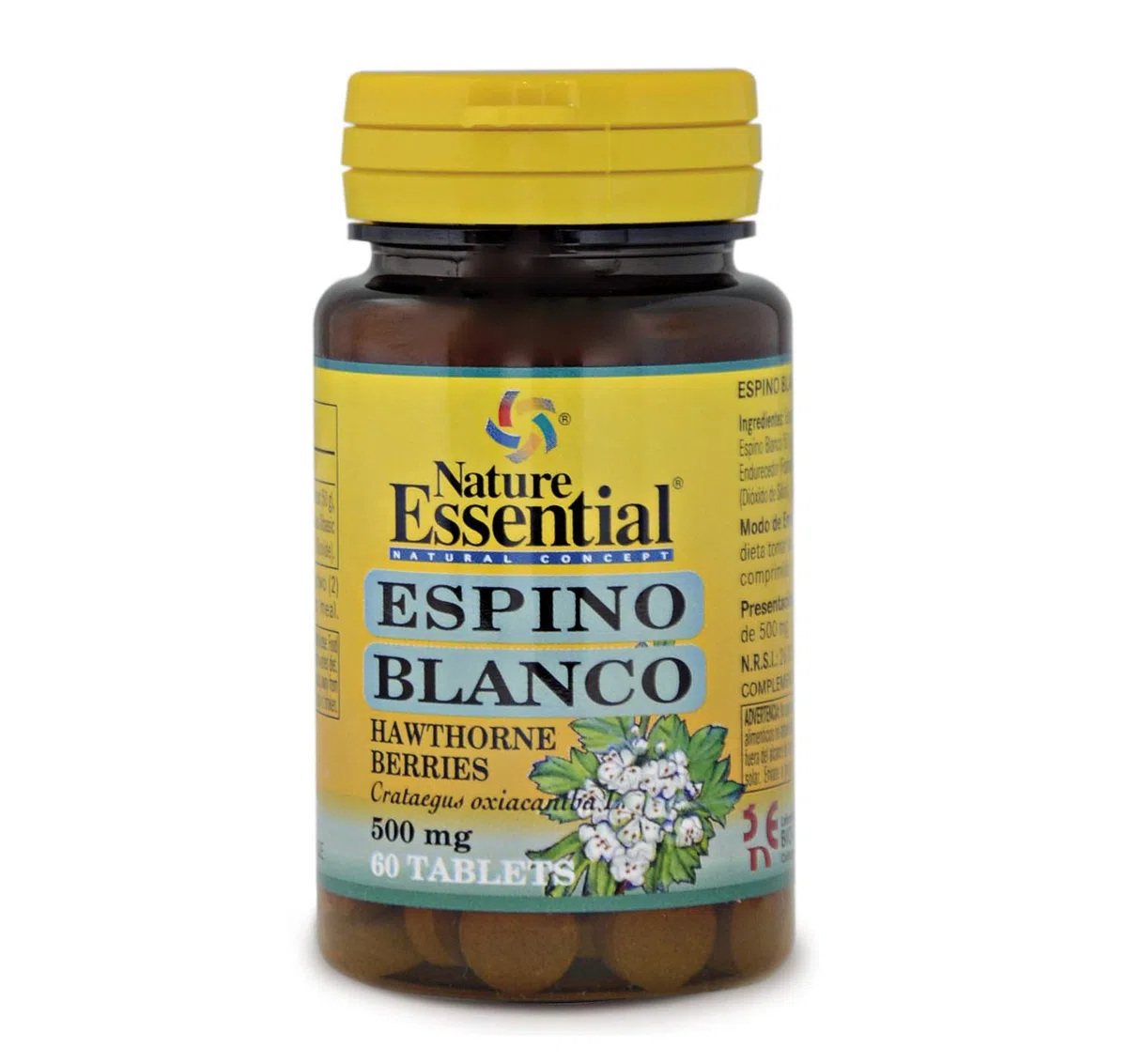 Nature Essential | Espino Blanco 500 mg | 60 Cápsulas | Propiedades Relajantes | Favorece la Conciliación del Sueño | Ayuda para Dormir Mejor y para Reducir los Nervios