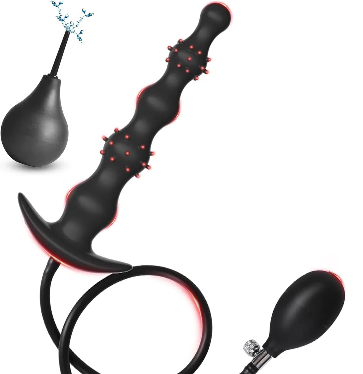 BDSMAGE Inflable Anal Plug Dilatador con Enema, juguetes eróticos para pareja sexuales, Plug Anales Silicona, Plugs Anaux Butt Plug pour Femmes Hommes