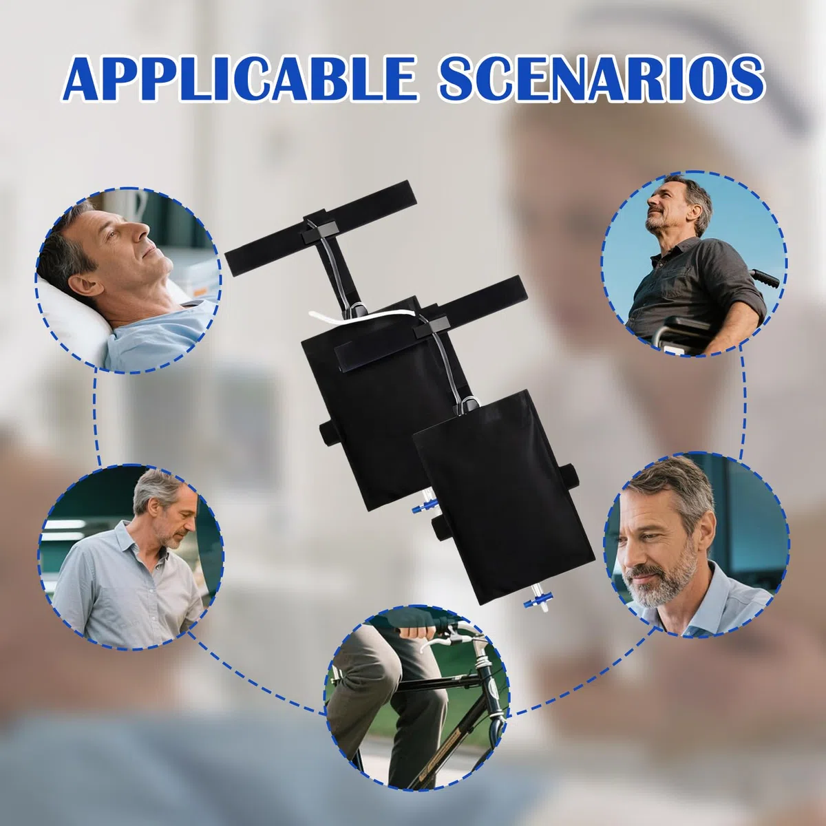 2 bolsas de orina con cinturón, bolsa de pierna para catéter, bolsa de pierna para catéter, soporte para bolsas de pierna para orina, cubierta para cuidado postoperatorio, movilidad, capacidad de más