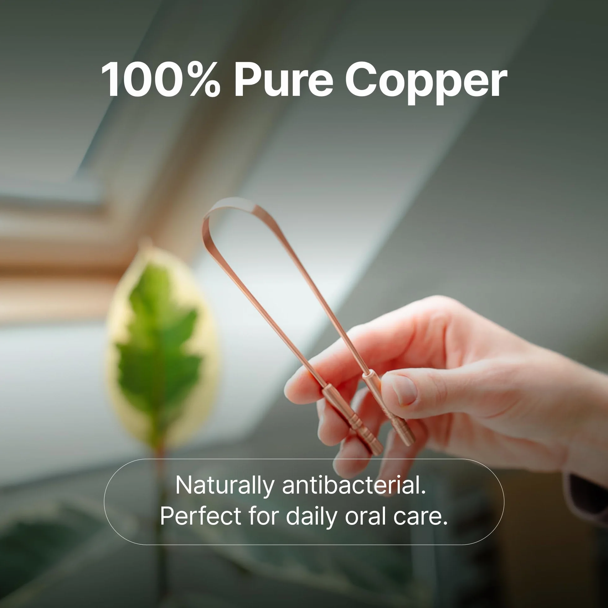 Gutology Rascador de lengua de 100% cobre puro – para un aliento más fresco – fácil de usar – ayuda a la higiene bucal
