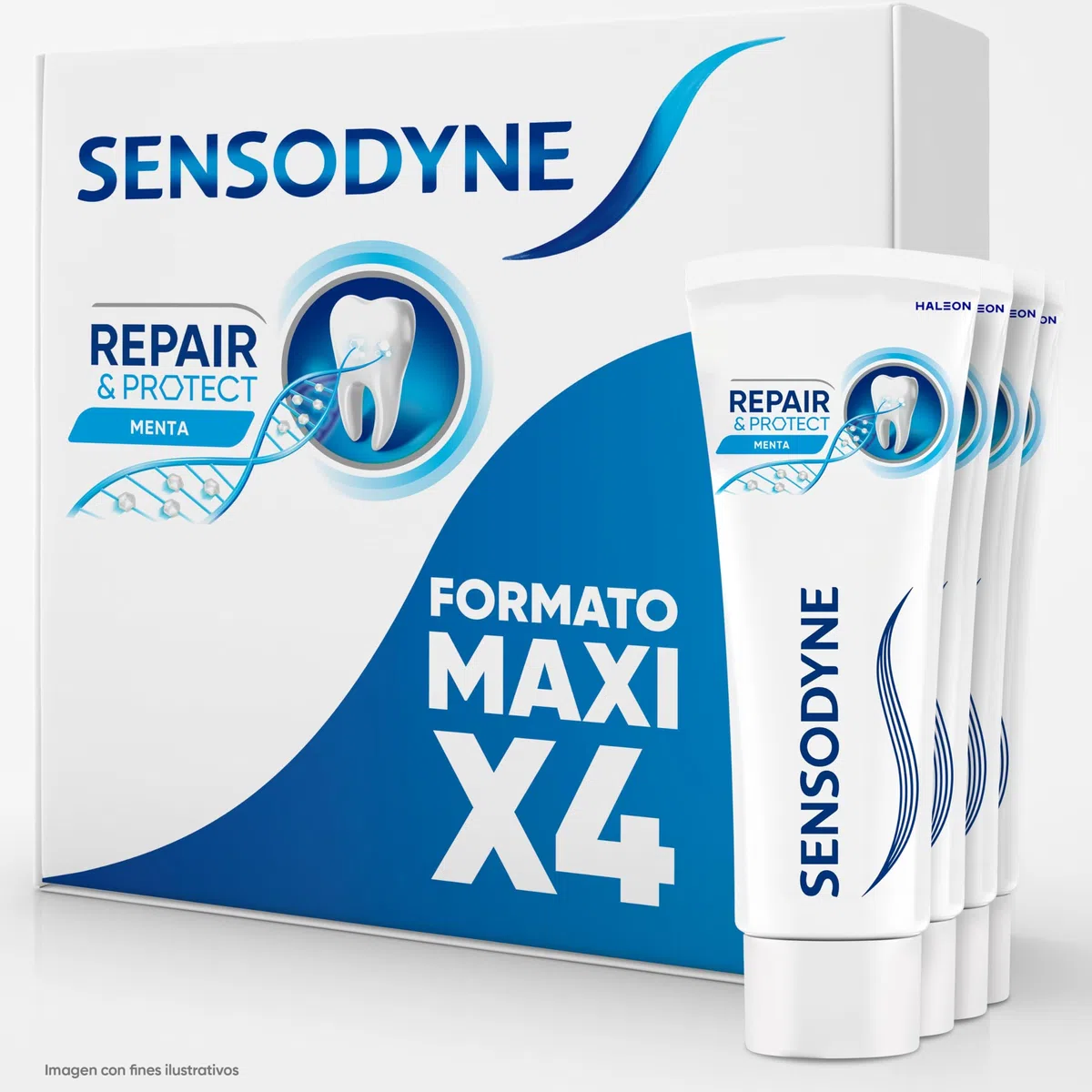 Sensodyne Repair & Protect Pastas de Dientes Sabor Menta, Protección y Alivio Frente a Sensibilidad Dental, Pack 4x75ml