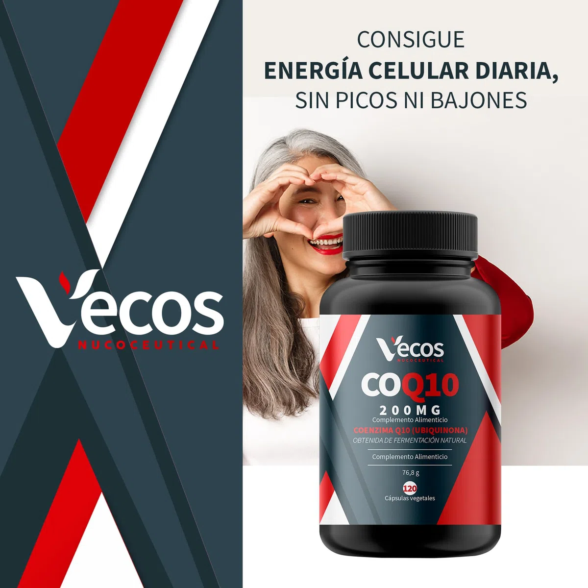 Coenzima Q10 200mg Vegana – Ubiquinona Fermentada Natural de Alta Absorción – 120 Cápsulas – Energía Celular, Sistema Inmune, Antioxidante Antiedad (120 Cápsulas (1 Bote))