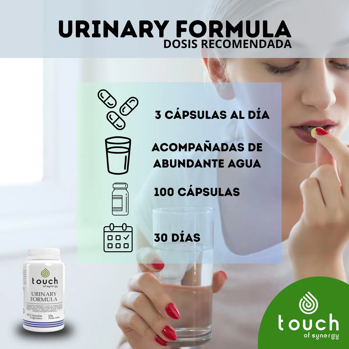 Urinary Formula - 100 Cápsulas - Arándano Rojo, D-Manosa y Uva Ursi - Previene Infecciones Urinarias, Reduce la Inflamación y Mejora la Salud del Tracto Urinario
