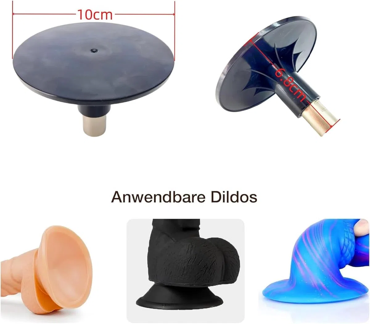 Accesorio para Máquina Sexual Automática con Conector 3XLR Ventosa de 10cm Adaptador Rápido para Máquina de Sexo Sex Machine Adapter Accesorio 3XLR para Consolador, Masturbación Juguete Sexual
