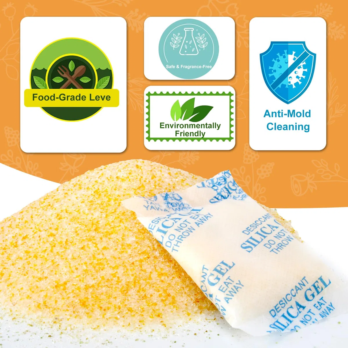 Bolsas de Gel de Sílice Antihumedad 20g x 25 - Reutilizable, Alimentario, Con Indicador de Absorción de Humedad