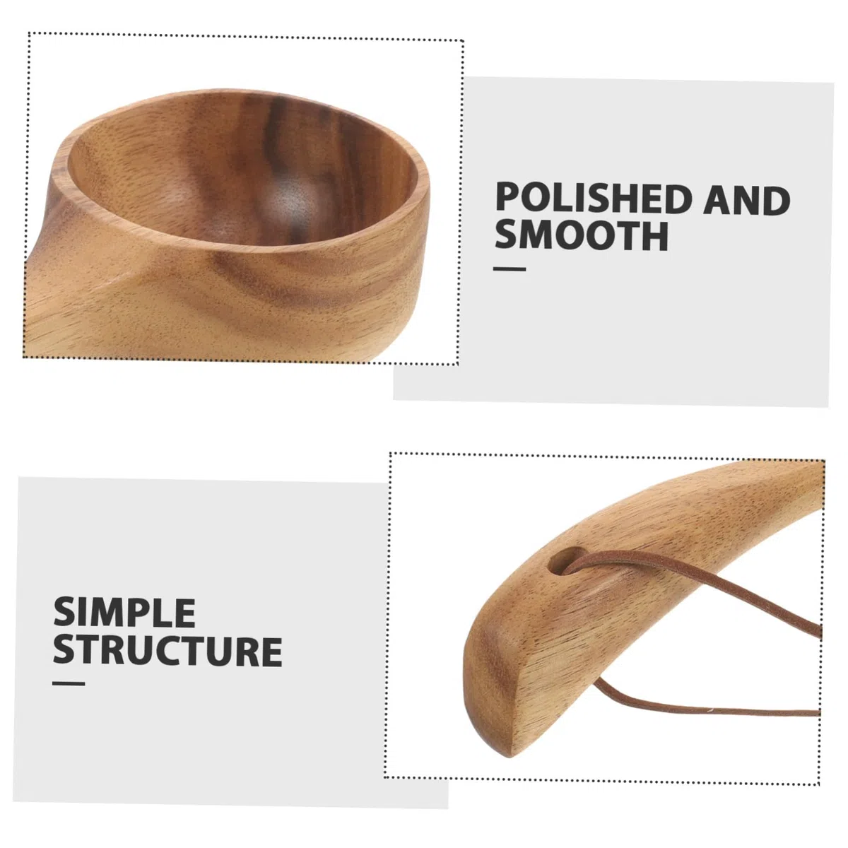 Zerodeko Cucharón de Madera Marrón para Baño y Sauna, Cucharón Labor-Saving y Conveniente Diseño Único y Artesanía Jardín y Restaurante