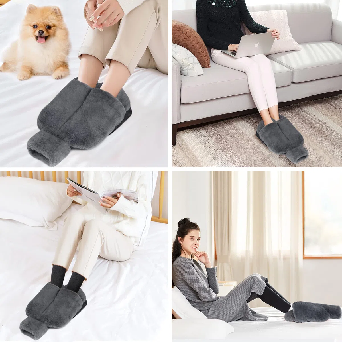 Calentador de pies sin Electricidad, 2L de Agua Caliente, Botella de Calor para Mujeres/Hombres/Adultos, Almohadillas de calefacción de pies Suaves y cálidas para los pies fríos en Invierno