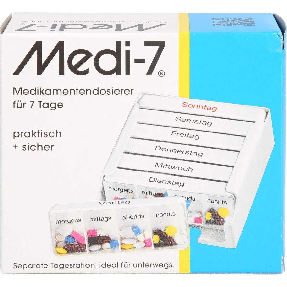 Medi-7 Medikamentendosierer für 7 Tage Tablettenbox, 1 pzas Caja