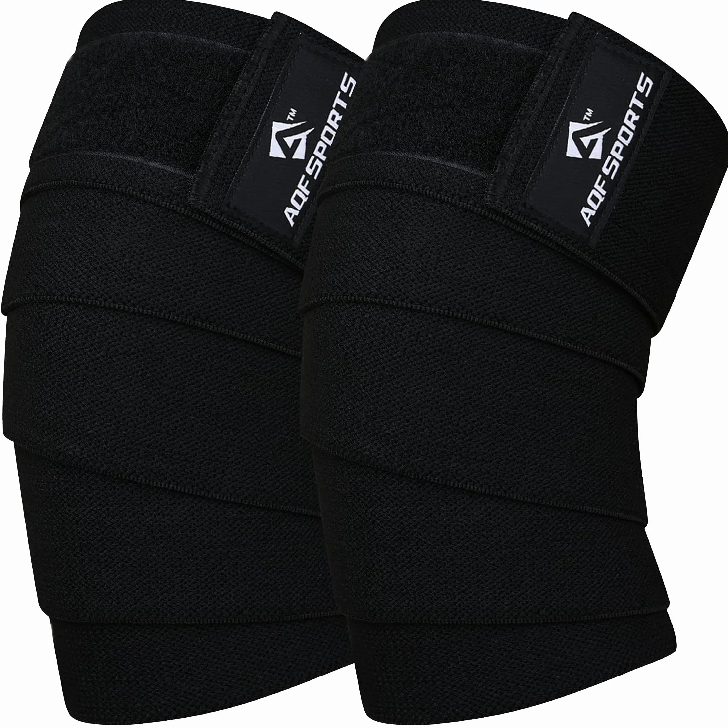 AQF Rodilleras para Levantamiento de Pesas Aprobadas por IPL y USPA (1 par) - Soporte de Rodilla para Menisco y Ligamentos, Vendaje Elástico con Protección para Powerlifting, Gimnasio