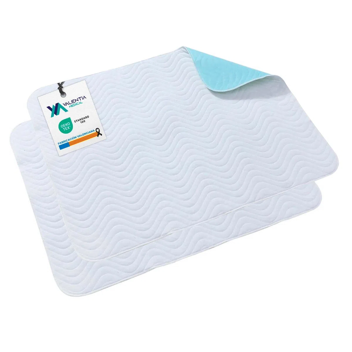 Pack 2 Empapadores Cama Adultos Lavable y Reutilizable – 90x75 cm – Empapadores Bebe - 4 Capas Super Absorbentes 3,65 l/m2, Impermebale, Transpirable, Oeko-Tex - Fabricado España