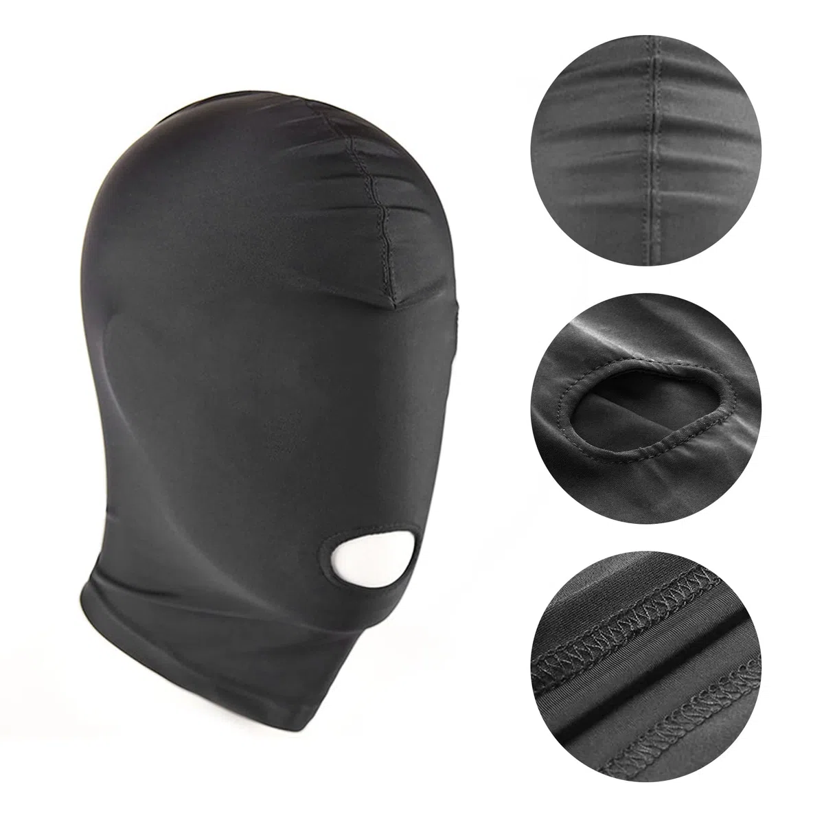 BDSMYEE Máscara de bondage SM con correas de satén, ajustable y elástica para juegos de rol, de cuero, ideal para parejas, hombres y mujeres
