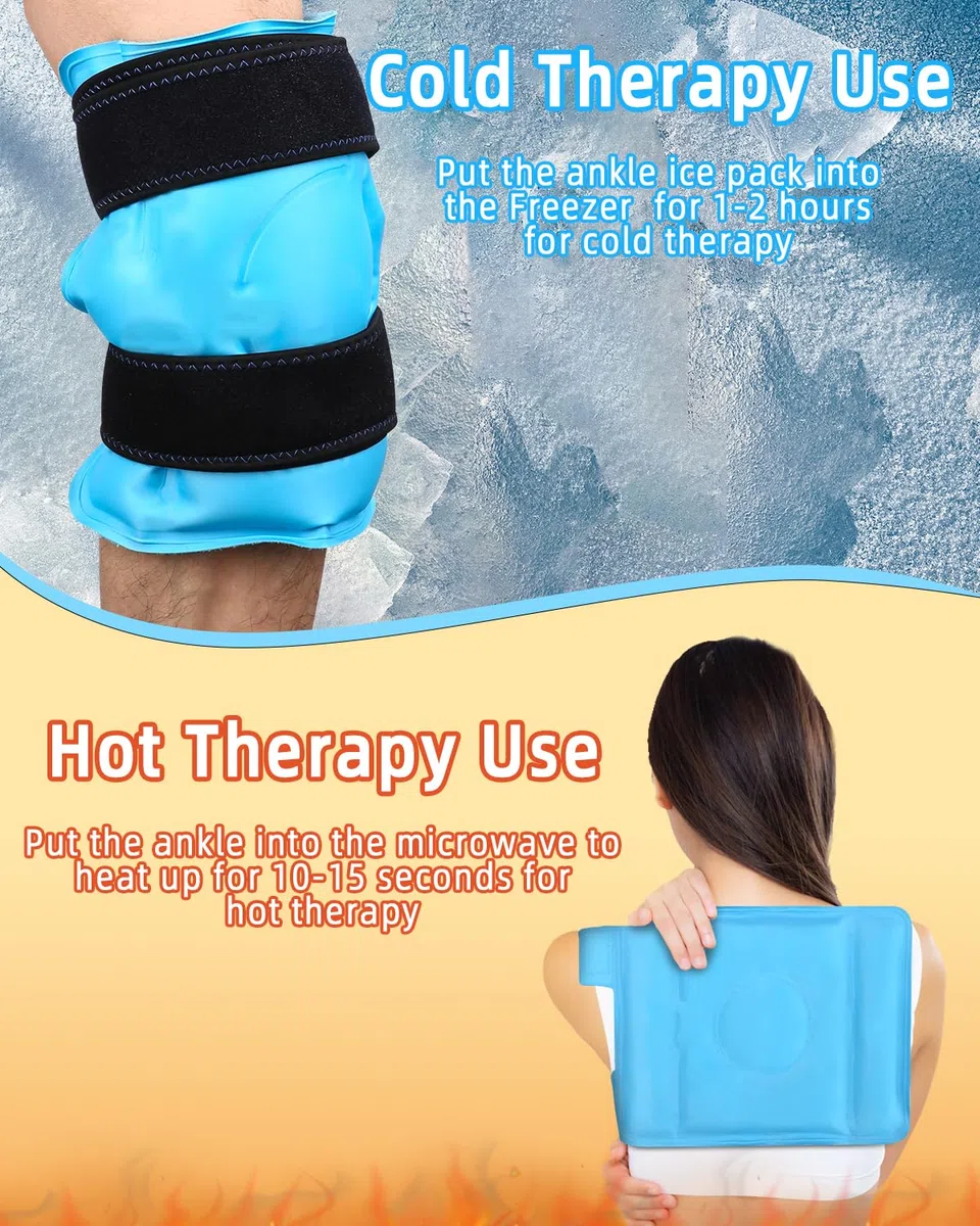 jutyum Almohadillas de refrigeración reutilizables para rodilla, compresas frías y cálidas, vendaje de refrigeración elástico para el dolor articular, hinchazón y contusiones para deportes y
