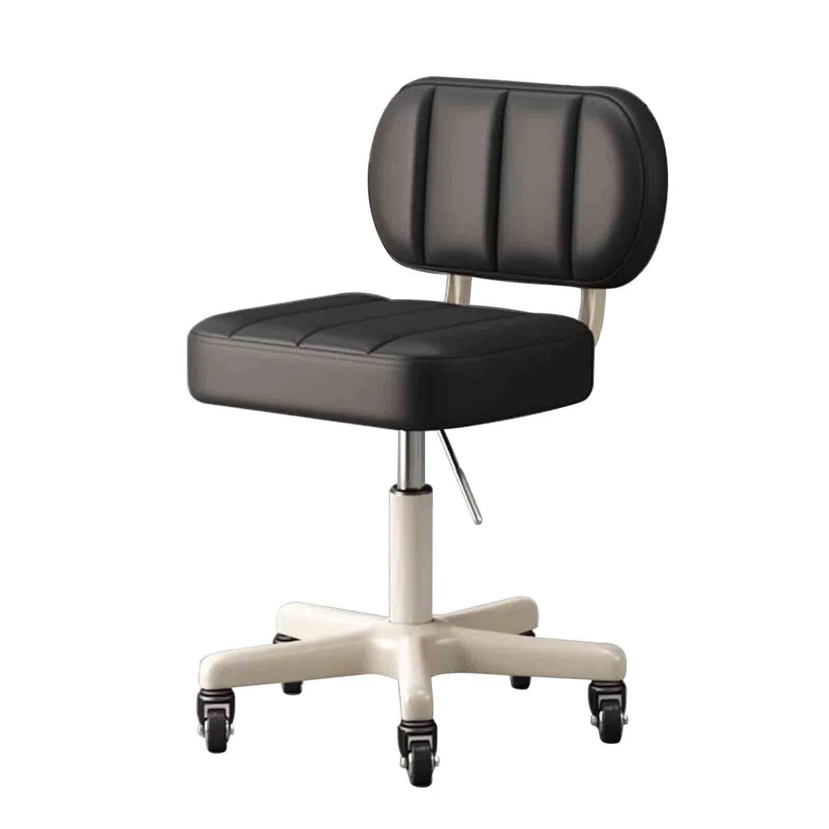 Silla con Taburete con Silla, Taburete Redondo con Ruedas y Reposapiés Taburete De Salón Ajustable con Respaldo Y Línea for Escritorio De Pie, Salón, Taburete De Pedicura Médica Independencia