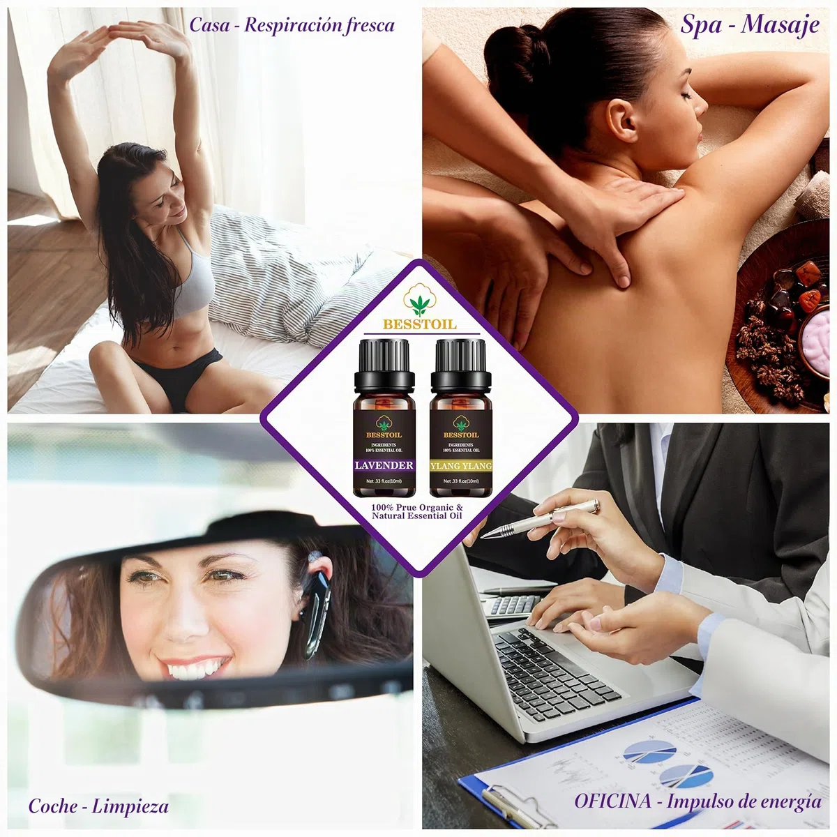 Juego de aceites esenciales de grado terapéutico Besstoil 100%puro aromaterapia aromática Set de regalo