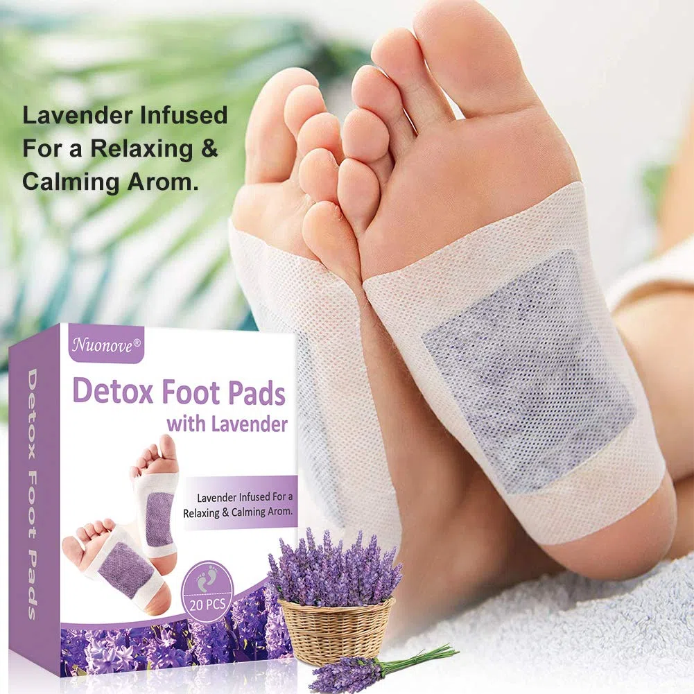 Parches Detox para Pies, Cuidado de Lavanda, Alivia la fatiga, mejora el sueño,20 pzs