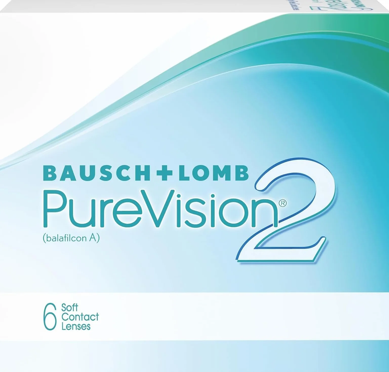 PureVision 2 BAUSCH + LOMB lentillas mensuales esféricas, 6 unidades / 8.6 BC / 14.00 DIA / -01,25