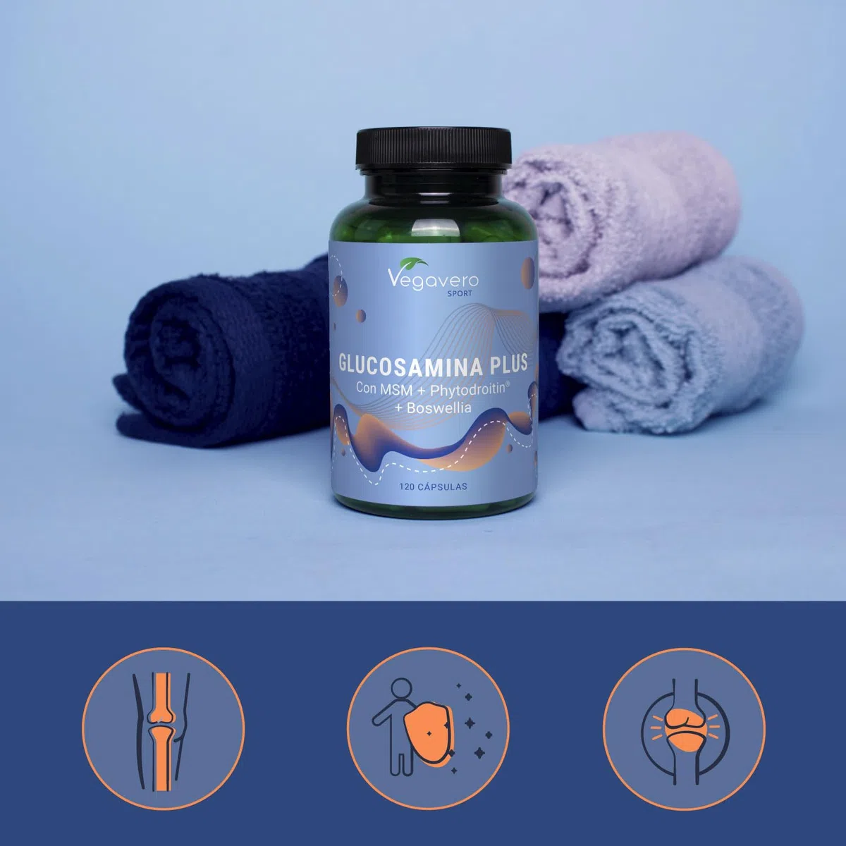 Glucosamina, Condroitina, MSM y Boswellia | Para Articulaciones, Cartílago y Colágeno | 120 Cápsulas | Antiinflamatorio | ALTA CONCENTRACIÓN | 100% Vegano y Sin Aditivos | Vegavero