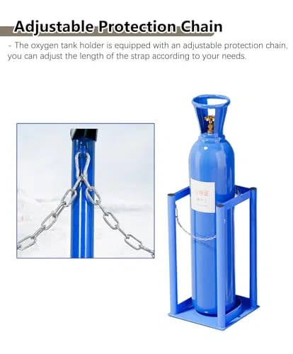 Soporte de tanque de oxígeno, soporte de cilindro médico duradero para un almacenamiento seguro, soporte compacto para depósito de gas para el hogar o la clínica