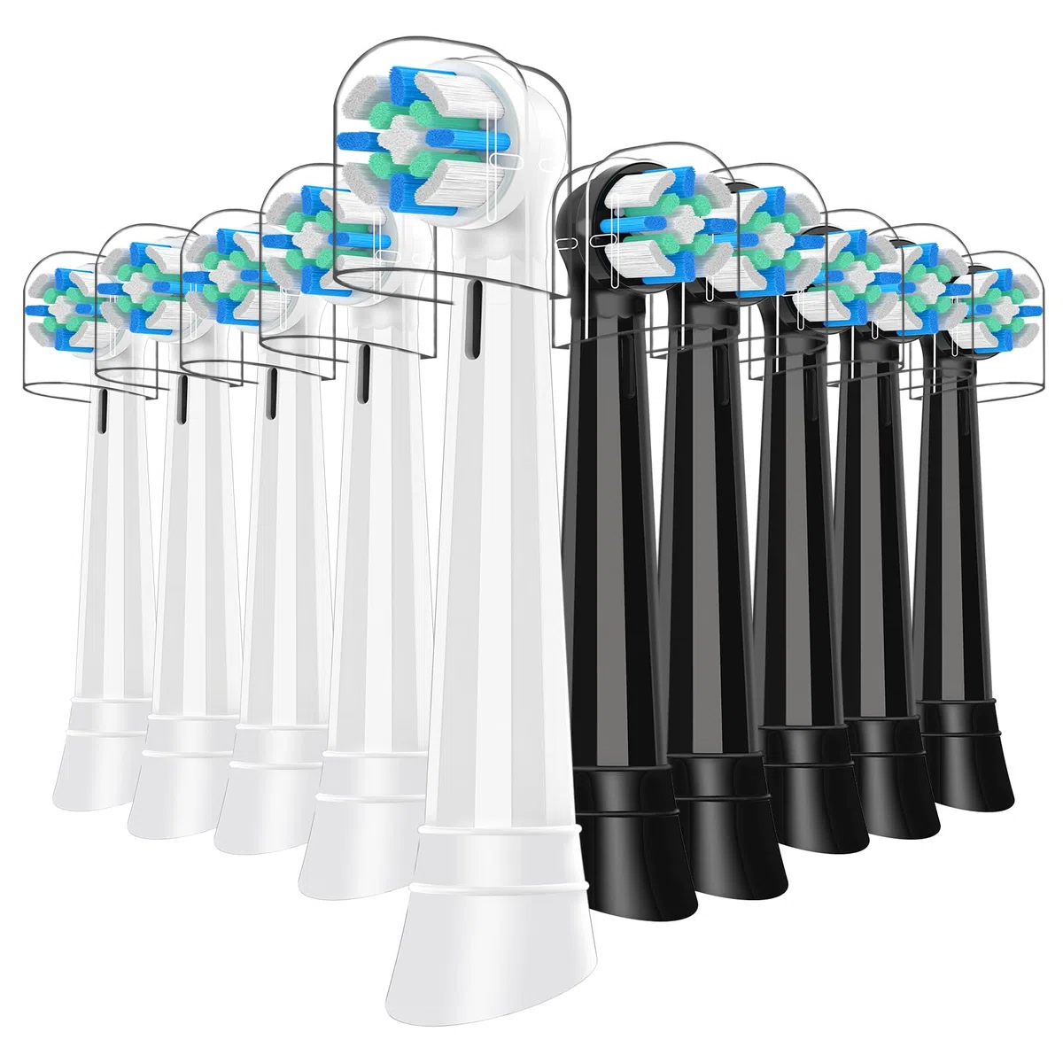 IO Recambios Cepillos Compatibles con Oral B IO 2 3 4 5 6 7 8 9 10 Cepillos Eléctrico, Cabezales de Repuesto Compatibles con Oral B IO (10 Negro Blanco)