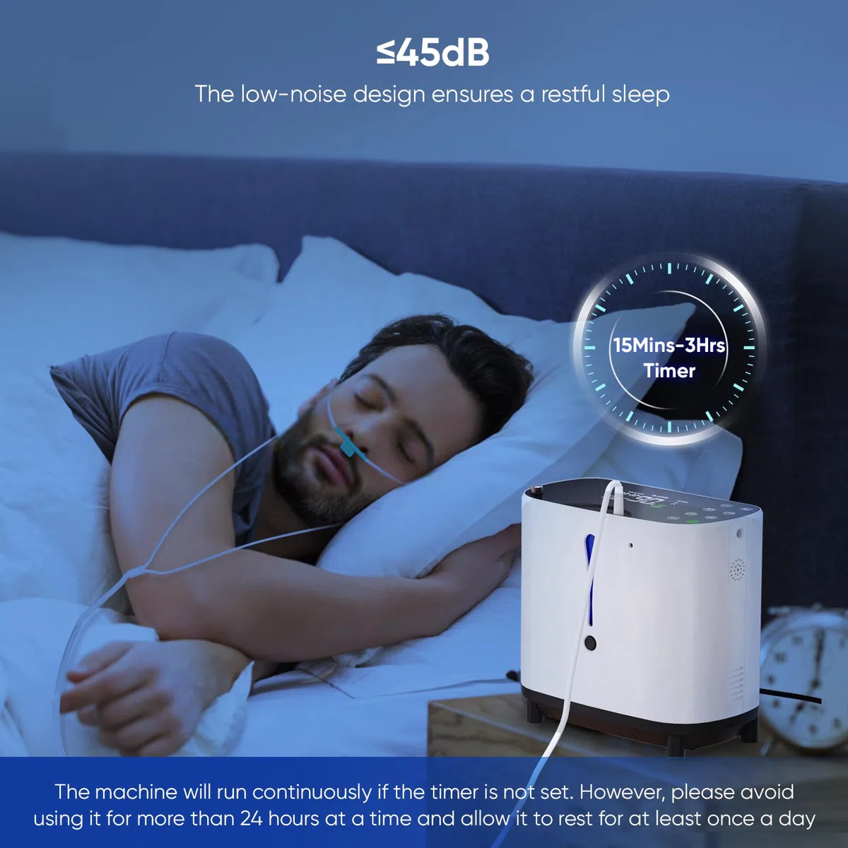 Concentrador de oxígeno portátil, dispositivo de oxígeno para uso doméstico, 90% de eficiencia, concentración 1-6L/min, concentrador de oxígeno portátil con control remoto,generador de oxígeno