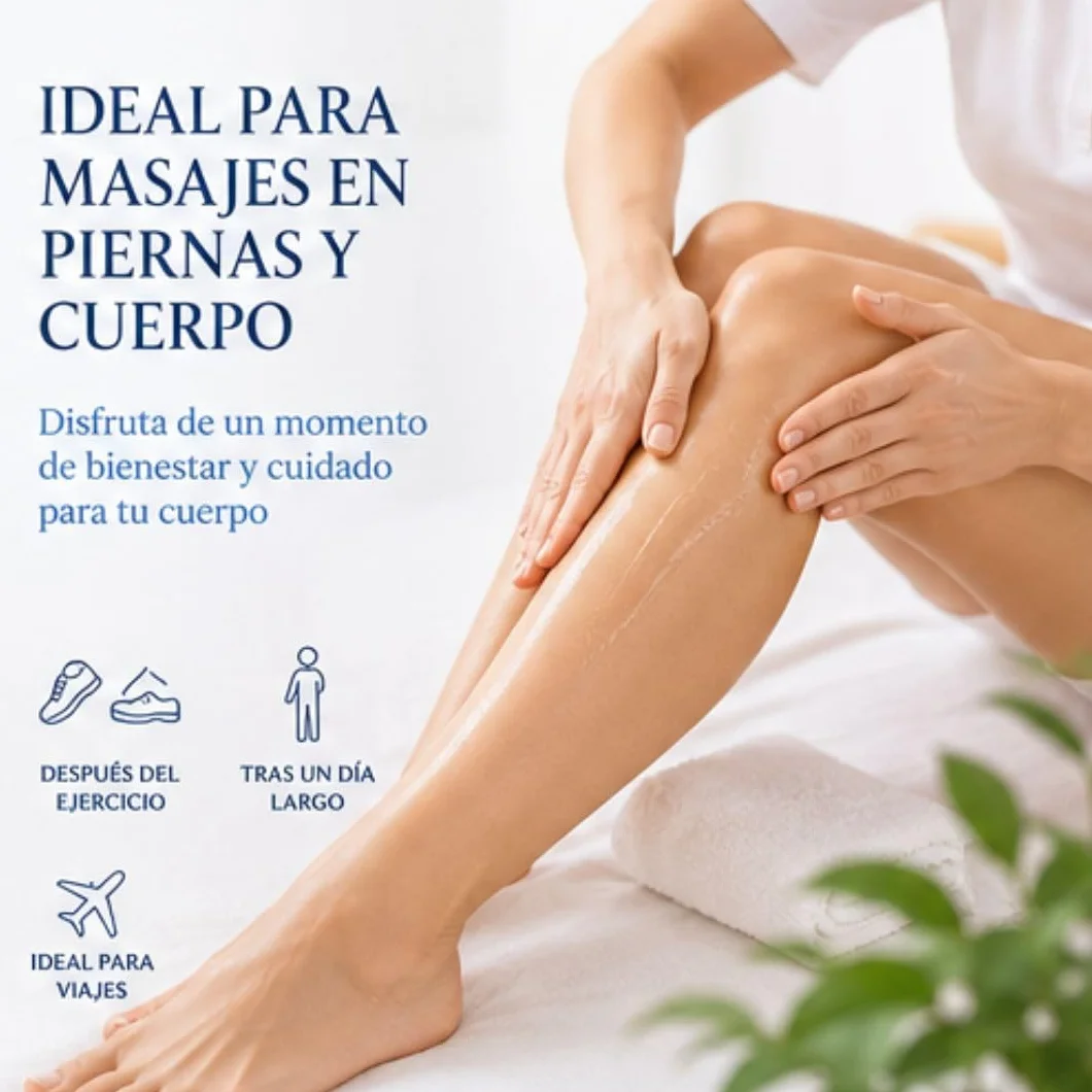 Green idea Lymforegen Gel para Piernas Cansadas y Pesadas – Gel Refrescante para Masaje Corporal con 15 Extractos Vegetales, Aceites Esenciales, Mentol y Rutina – 250 ml
