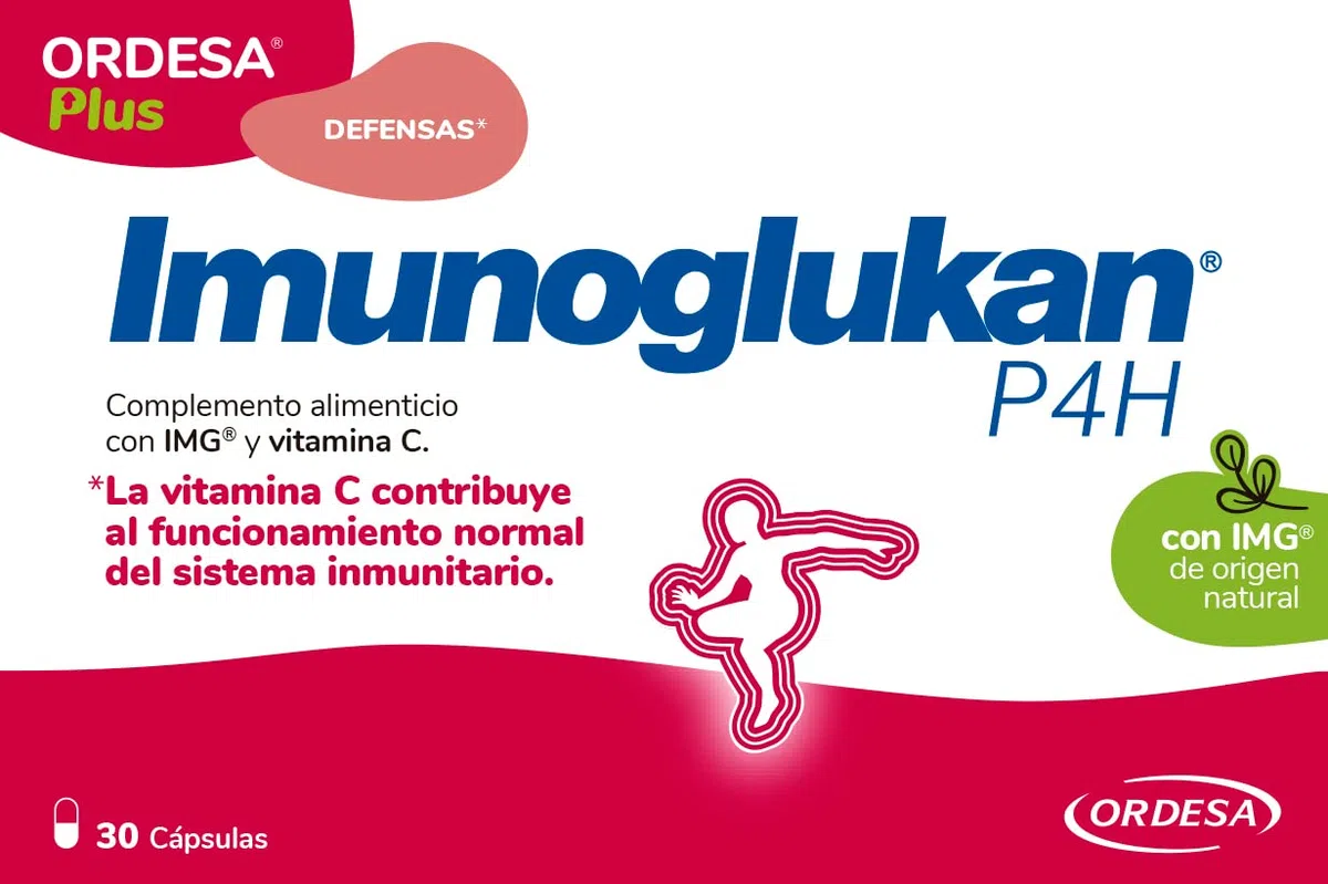 Imunoglukan P4H | 30 Cápsulas | Complemento Alimenticio con Vitamina C para fortalecer las Defensas de Niños a partir de 3 años y Adultos