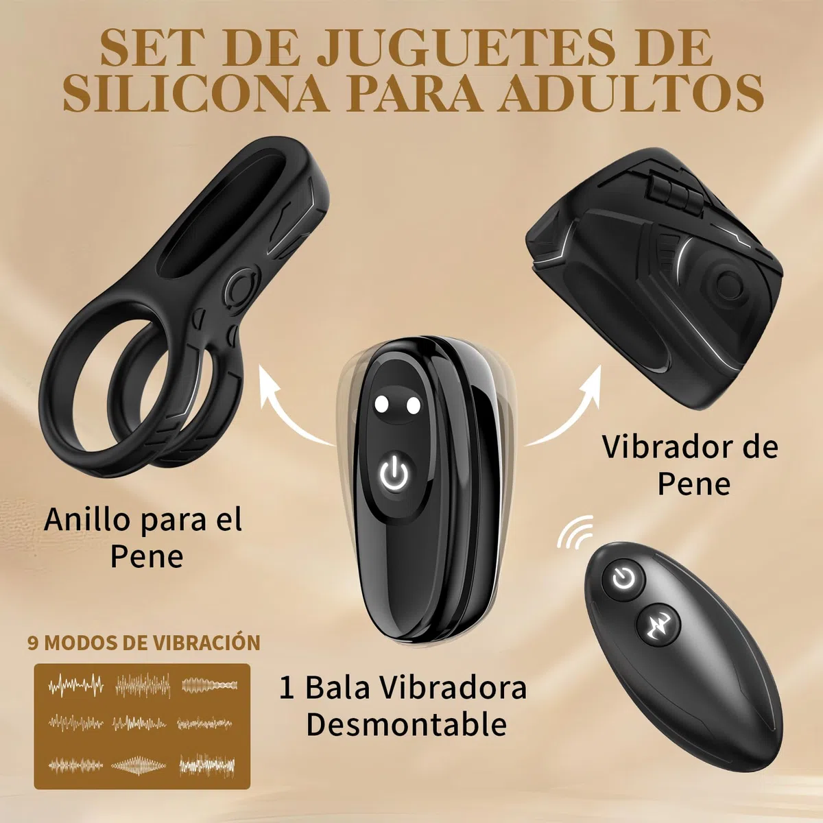 juguetes eróticos para pareja sexuales anillo vibradorador pene clítoris anillo vibrador 9 Modos juguetes sexuales hombre pareja Cock Ring vibrador mando distancia masturbador masculino