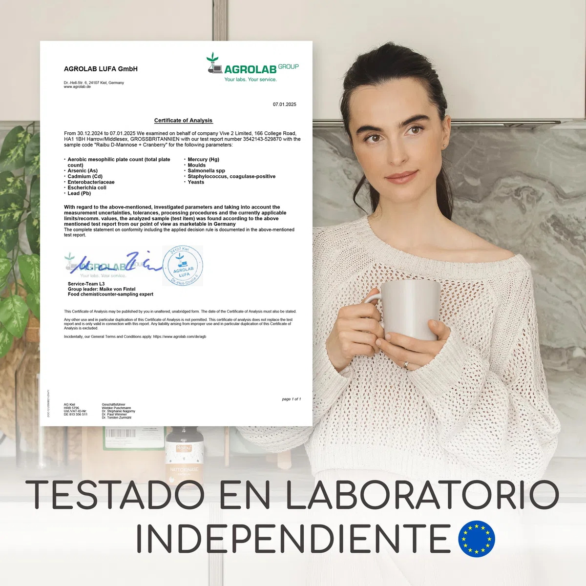 D-Manosa Raibu - 2100 mg alta dosis por día - 160 cápsulas - Con arándano rojo y vitamina C - D Manosa Vegano y Sin Aditivos Químicos - Producido y probado en laboratorio en Europa