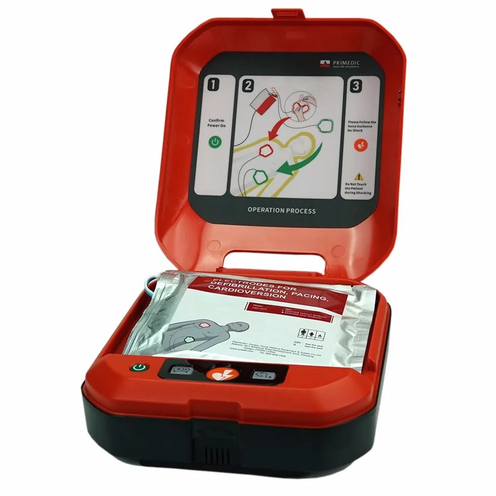 MedX5 Primedic HeartSave Y Desfibrilador de primeros auxilios para aficionados y profesionales con descarga manual, 6 años de garantía del fabricante, Idioma: seleccione sus 4x idiomas