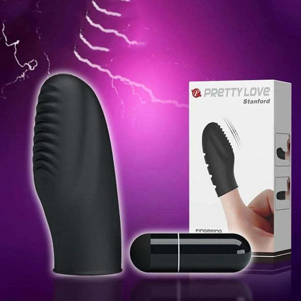 Sport Sleeve Ĝ-spòt Massāger Finger Silicone Toys para Mujer Negro