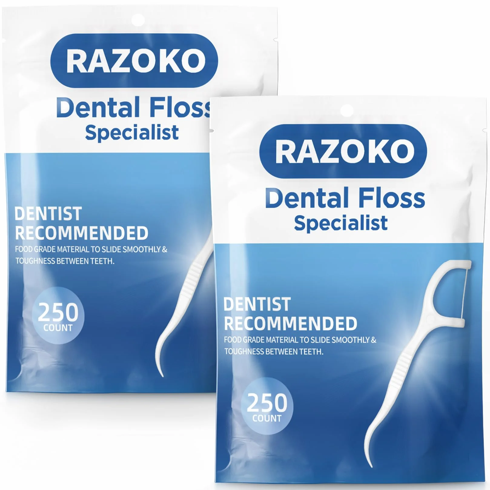 Palillos con Hilo Dental Profesional - 500 Unidades, Seda Resistente, Mango Antideslizante, Sin Sabor, Desechables para Limpieza Diaria y Viaje