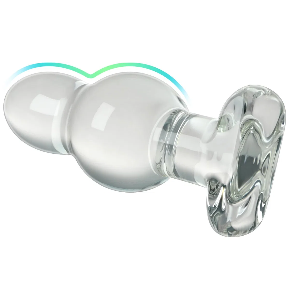 Roluck Plug Anal De Vidrio, Plug De Cristal Con 2 Bolas, Dildo Anal De Vidrio, Entrenador Anal, Bolas Anales, Juguetes Sexuales Para Hombres Y Mujeres, MasturbacióN, Regalo De San ValentíN (M)
