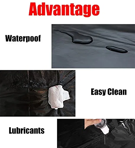 FLUORO Resistente al Agua, Cuerpo húmedo, romántico, Grande, Negro, sábana de PVC, lubricante, Bebida, desbordamiento, Adecuado para la mayoría de Las Camas