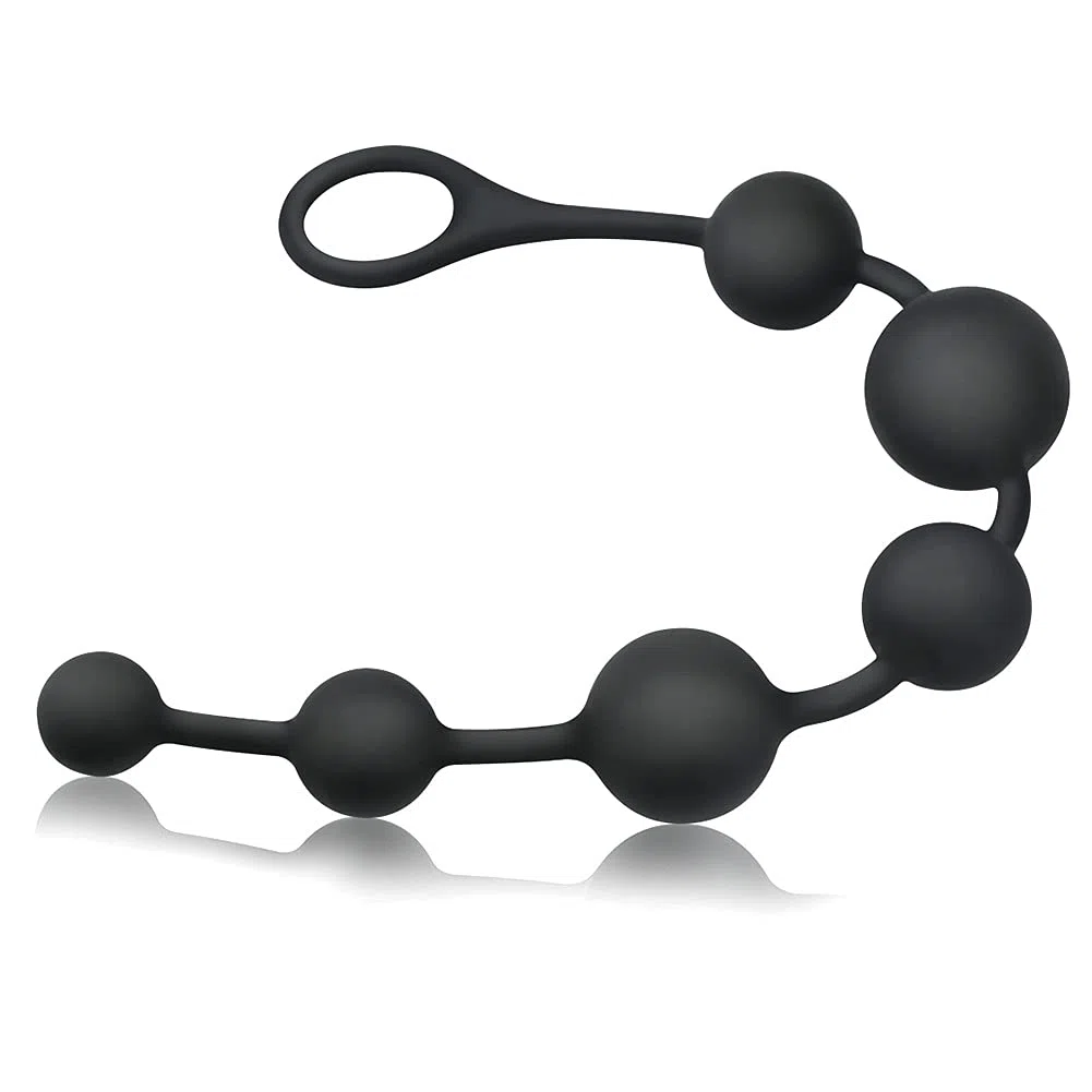 Plug Anal de Silicona, Entrenador Anal Flexible Plug de Cadena con 6 Bolas de Diferentes Tamaños Juguete Sexual Anal para Hombres, Mujeres y Parejas