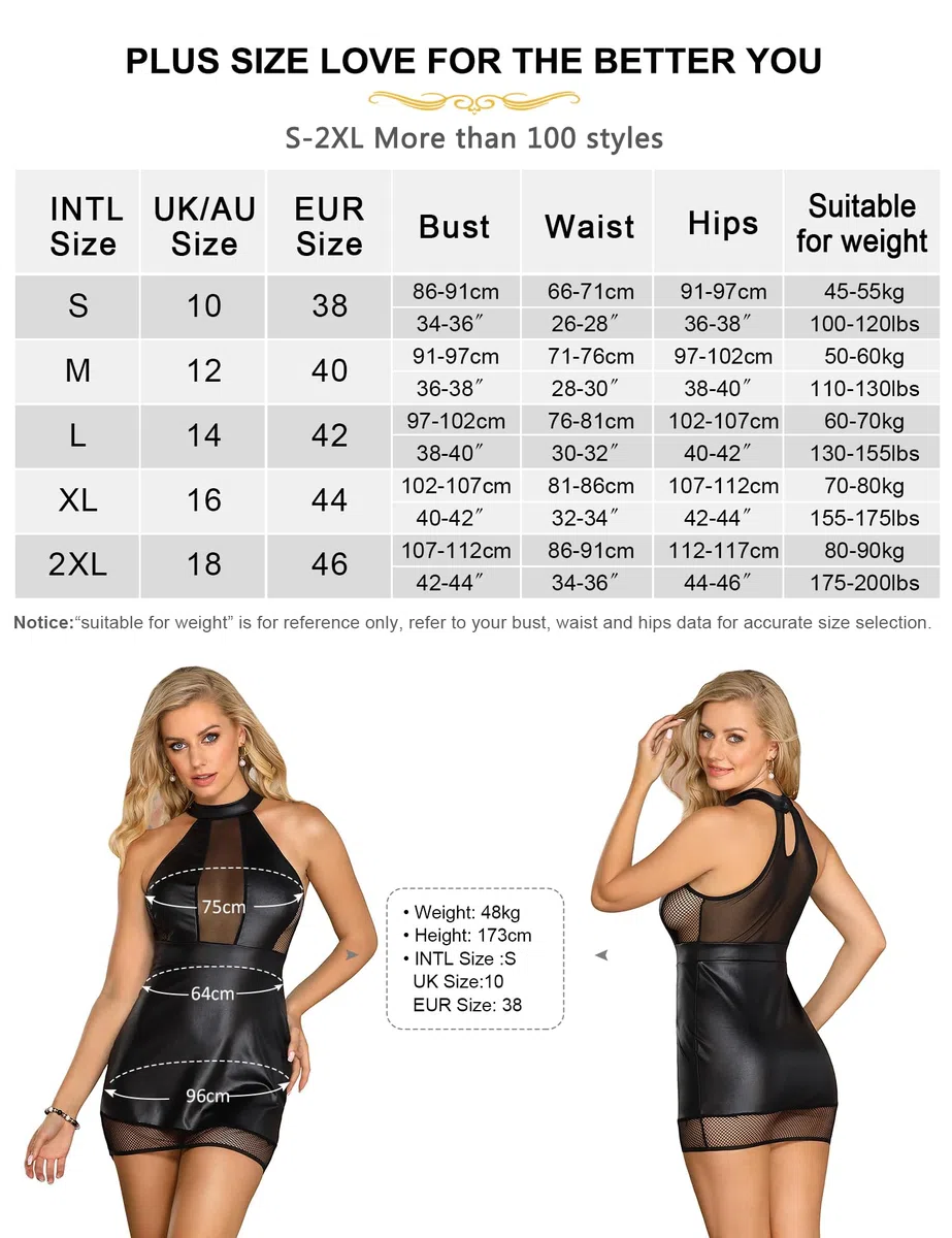 ohmydear Sexy Vestido de Cuero Elegante Curvy Minivestido Vaina Transparente Corto de Cuero Sexy Clubwear Vestido de Fiesta Erótico de Piel de Faux