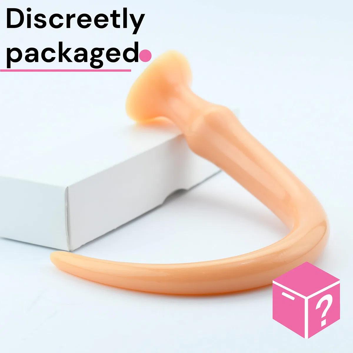 Dildo anal 50 cm color beige con ventosa – Plug anal largo 1,5–5 cm diámetro – Consolador flexible de PVC – Dilatador anales masculino y femenino – Juguetes sexuales adultos Butt plug A90-2