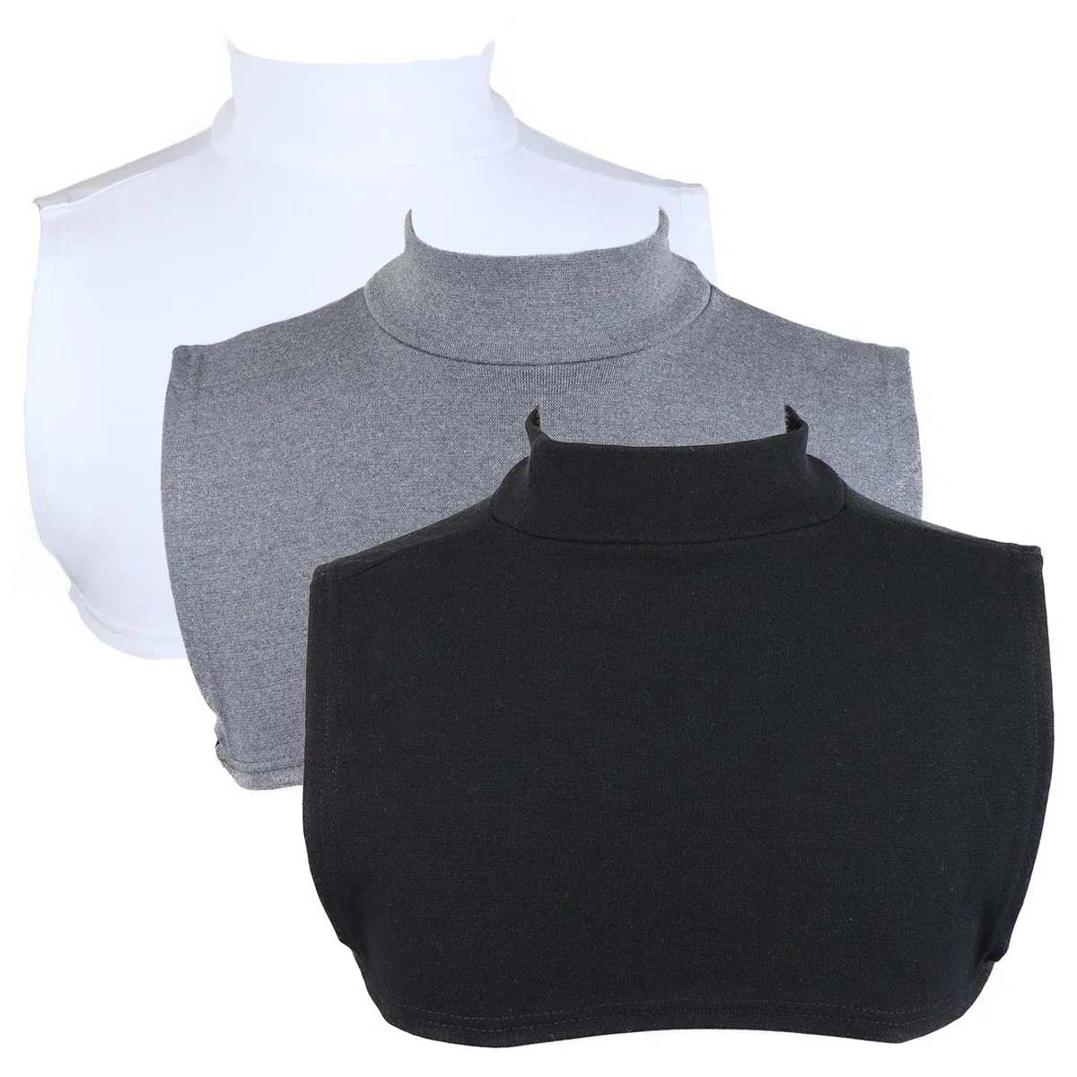 3 collares unisex de cuello alto desmontable para mujeres y hombres