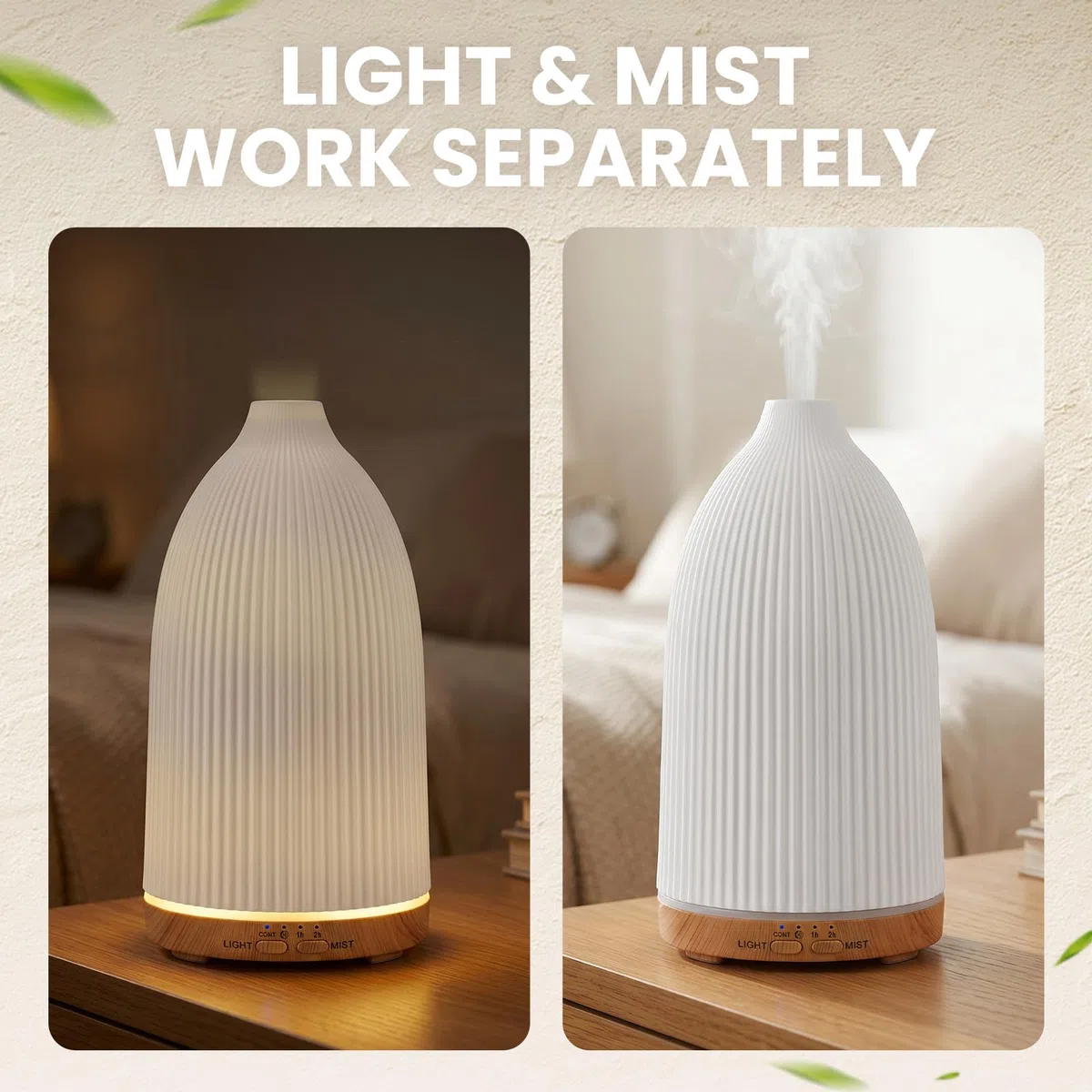 AESHORY Difusor de Aceite Esencial 100ML, Difusor de Aromas Silencioso, Humidificador Ultrasónico con 7 Luces LED e 4 Temporizadores para Hogar, Yoga