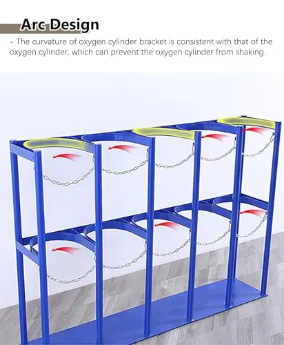Soporte de tanque de oxígeno, soporte de cilindro médico duradero para un almacenamiento seguro, soporte compacto para depósito de gas para el hogar o la clínica