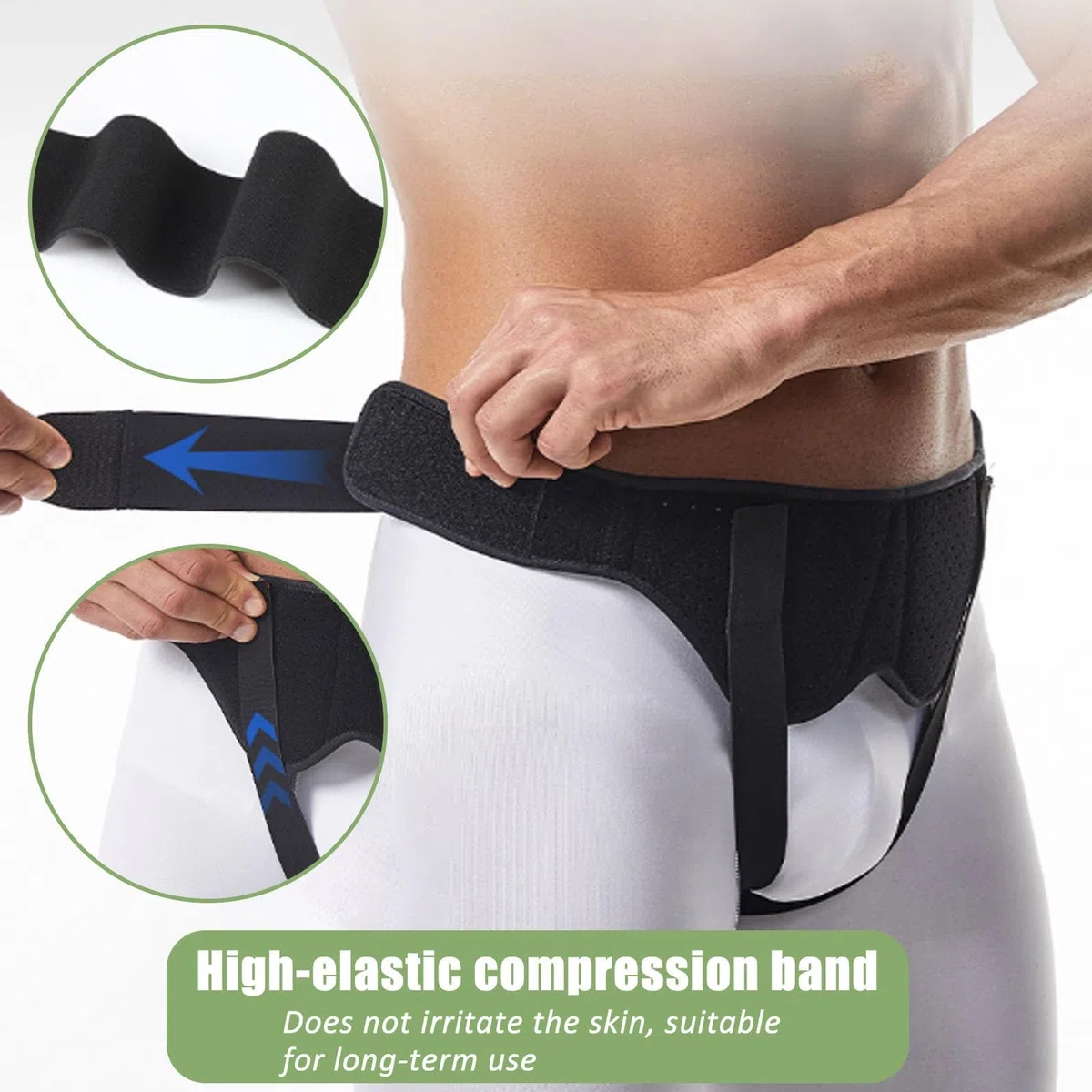 Cinturón para Hernia Inguinal, Braguero inguinal Ajustable para Hernia, Faja para Hernia para Hombres y Mujeres, con Almohadillas de Gel de compresión extraíbles(L(35.8-41.3 Inch))
